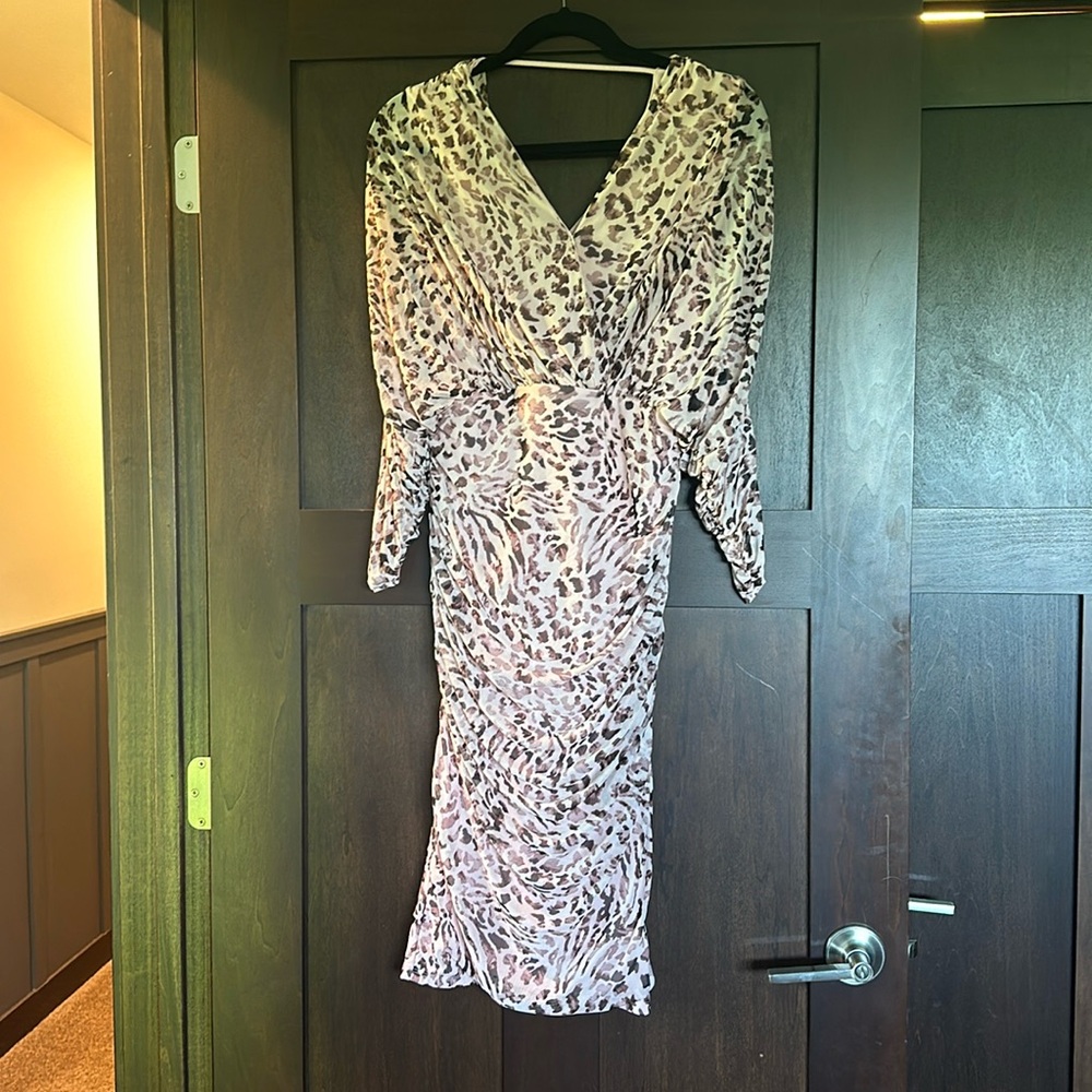 VENUS Pink Animal Print Midi Dress - Picture 2 of 5